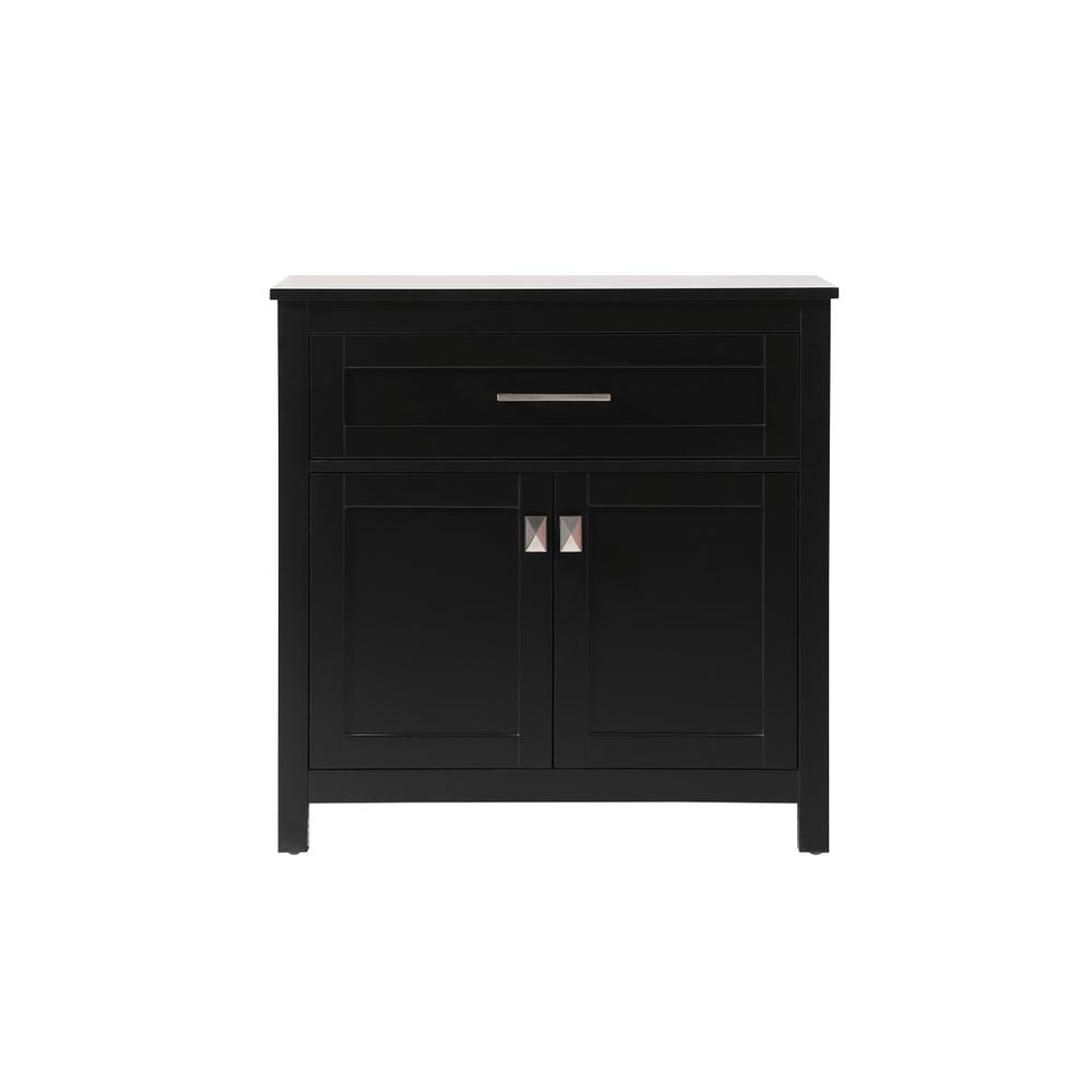 30 Inch Wide Bathroom Storage Freestanding Cabinet In Black. Picture 1
