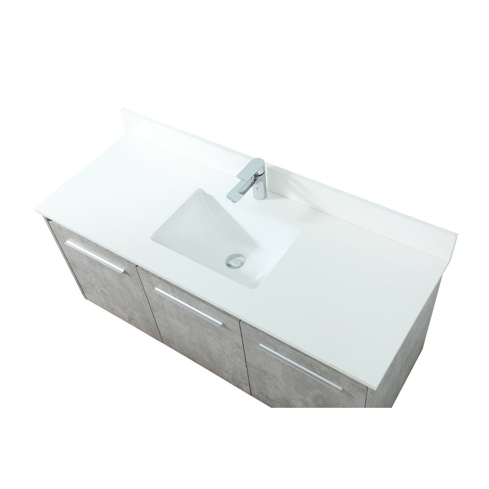 48 Inch Single Bathroom Vanity In Concrete Grey With Backsplash. Picture 11