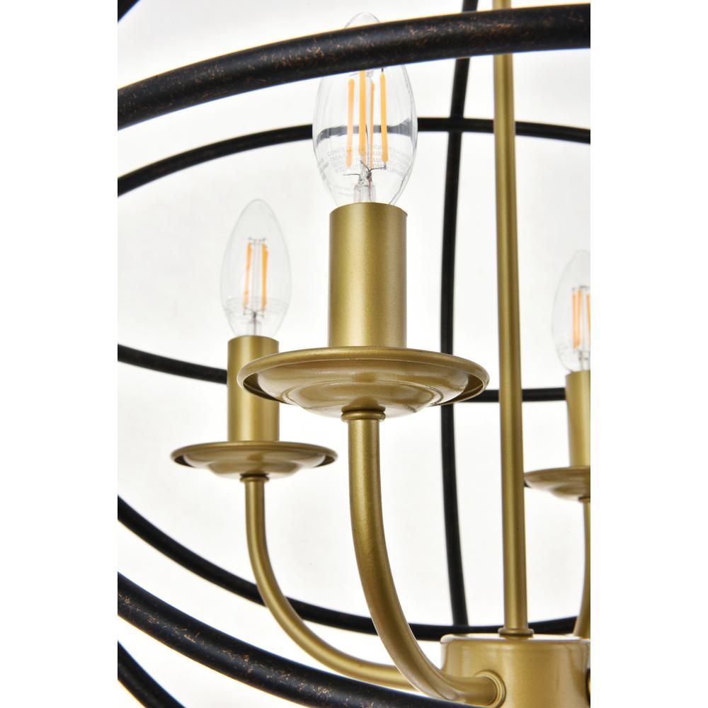 Octavia 4 light Brass and Dark Brown Pendant. Picture 11
