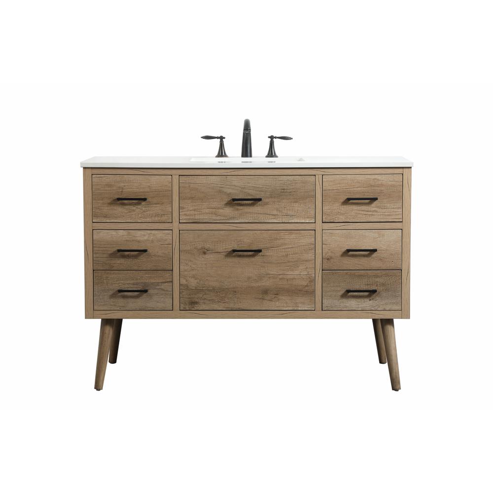 48 inch Single bathroom vanity in natural oak. Picture 1