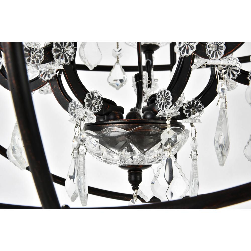 Geneva 5 light Dark Bronze Pendant Clear Royal Cut crystal. Picture 2