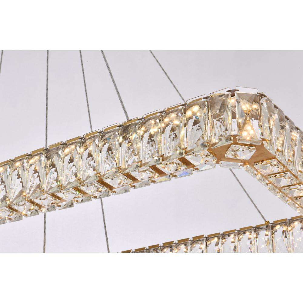 Monroe 42 inch LED Single rectangle pendant in gold. Picture 3