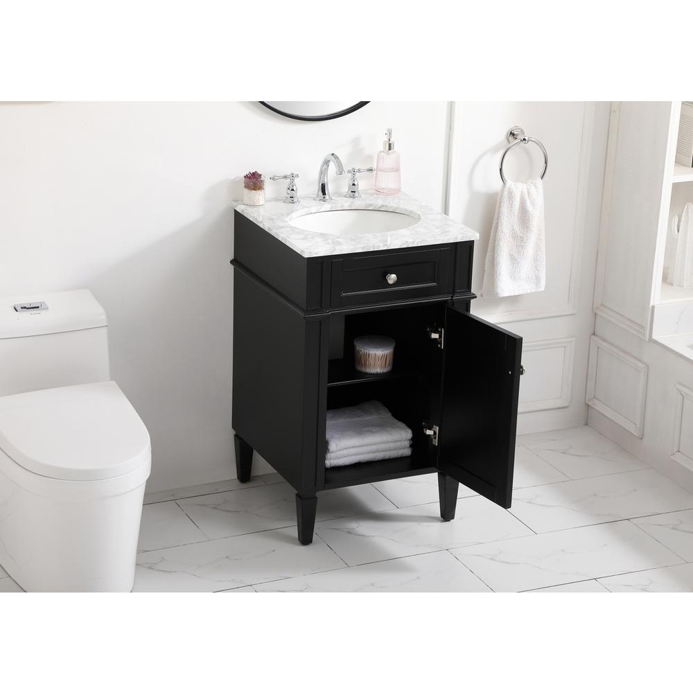 21 inch Single bathroom vanity in black. Picture 3
