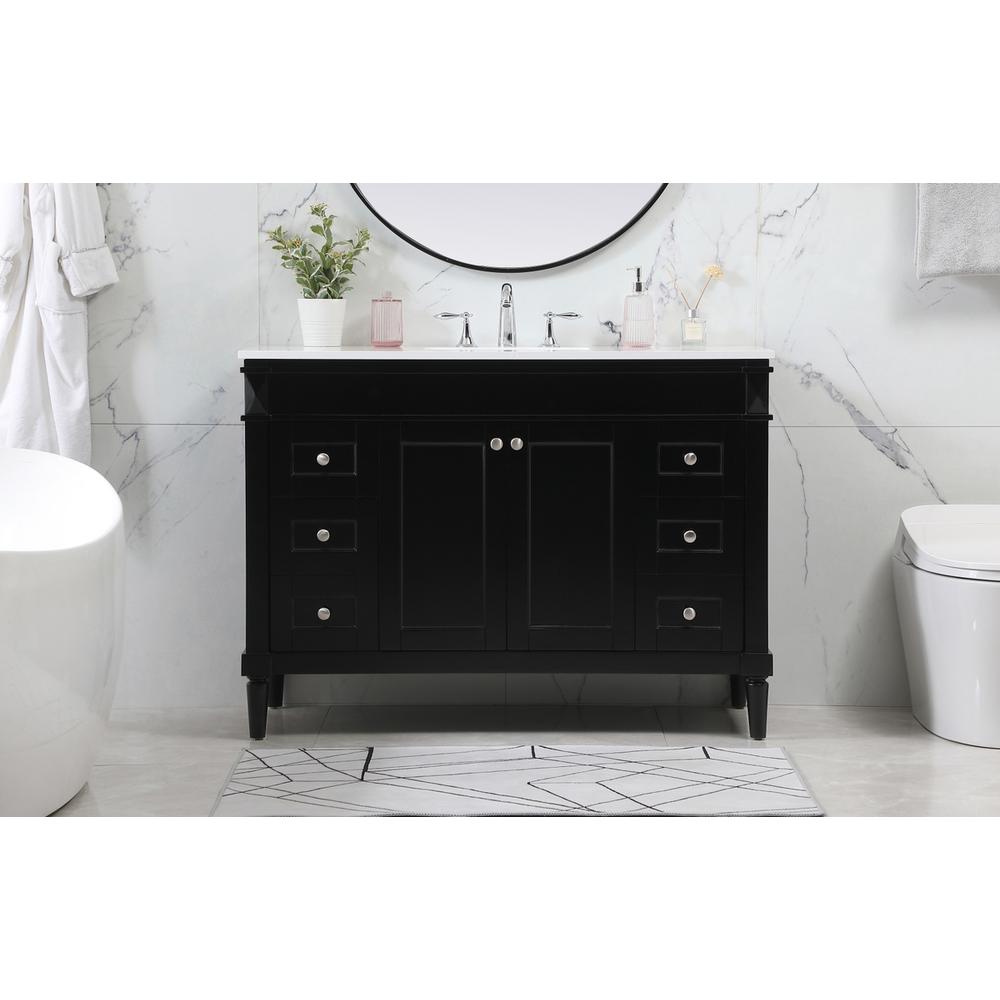 48 inch Single bathroom vanity in black. Picture 14