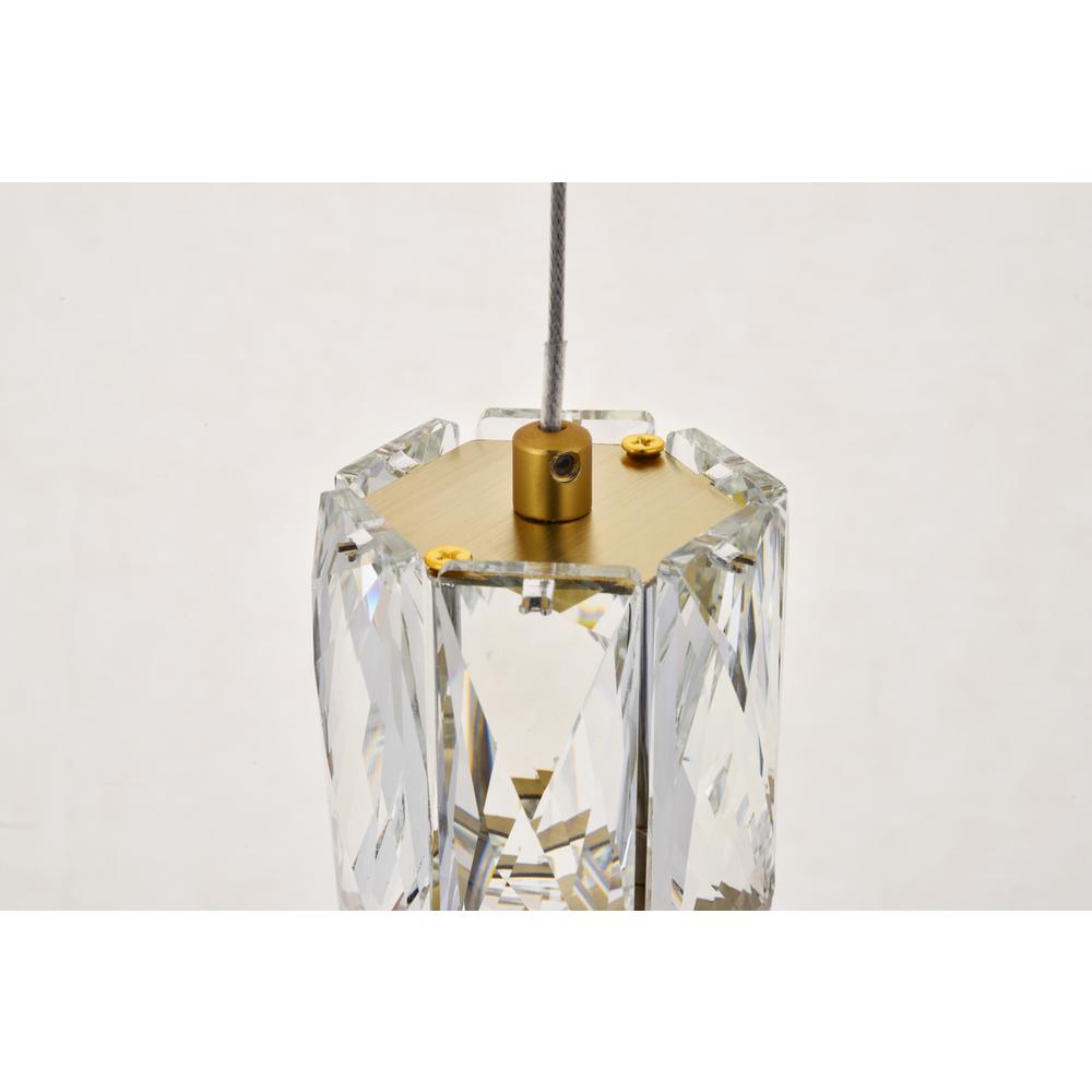 Polaris LED light gold Pendant Clear Royal Cut Crystal. Picture 3