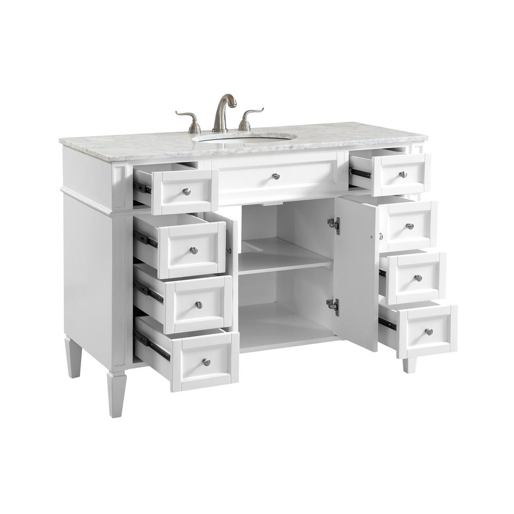 48 In. Single Bathroom Vanity Set In White. Picture 2