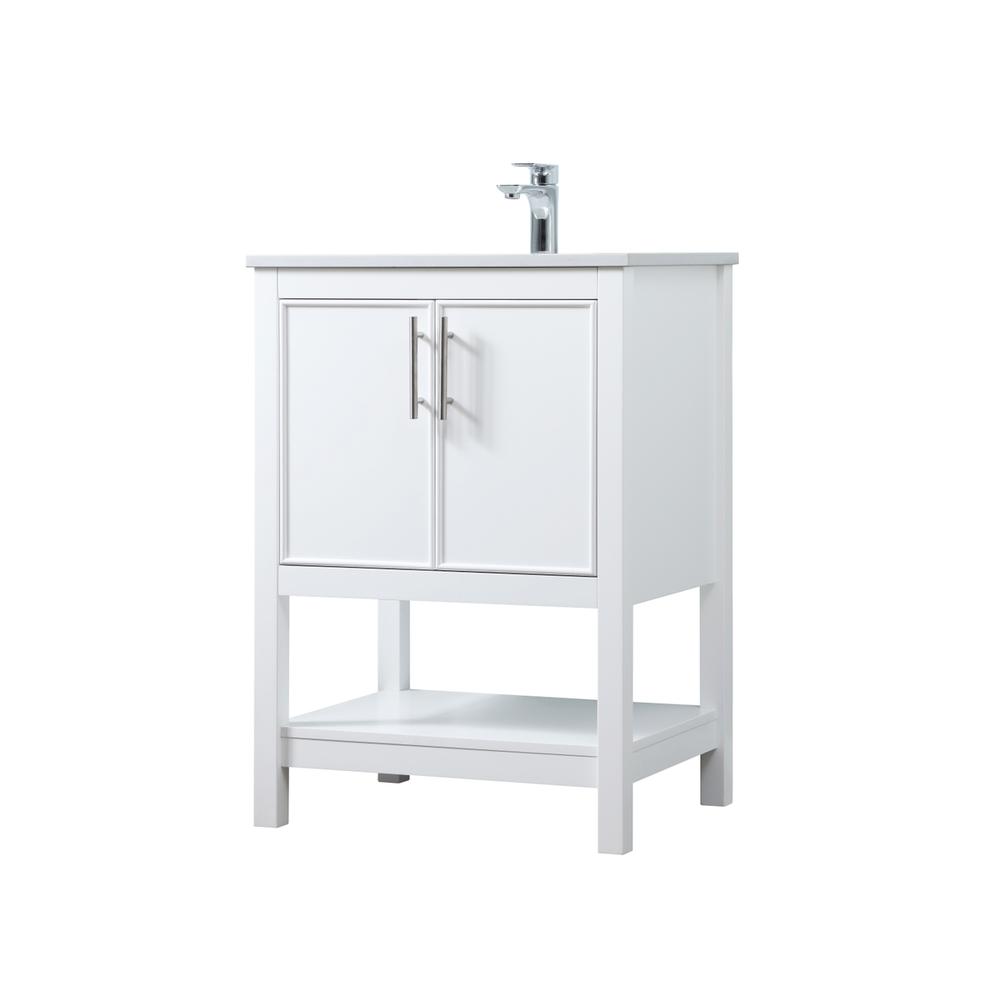 24 Inch SIngle Bathroom Vanity In White. Picture 7