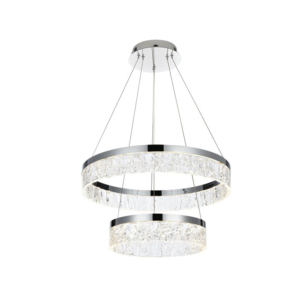 Linden 22 inch Adjustable LED chandelier in Chrome. Picture 2