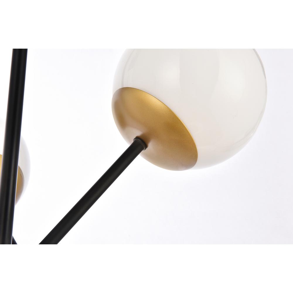 Axl 24 inch pendant in black and brass with white shade. Picture 5