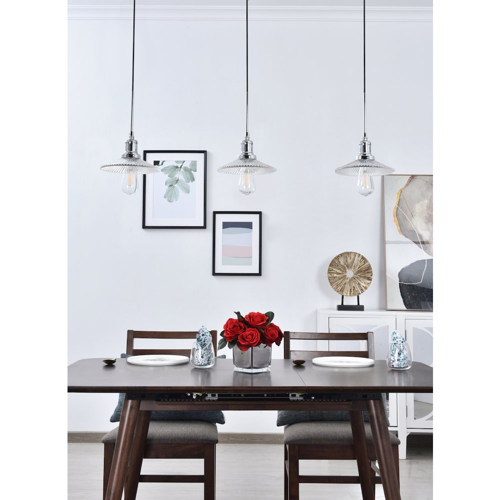 Waltz 3 Light Chrome Pendant. Picture 12