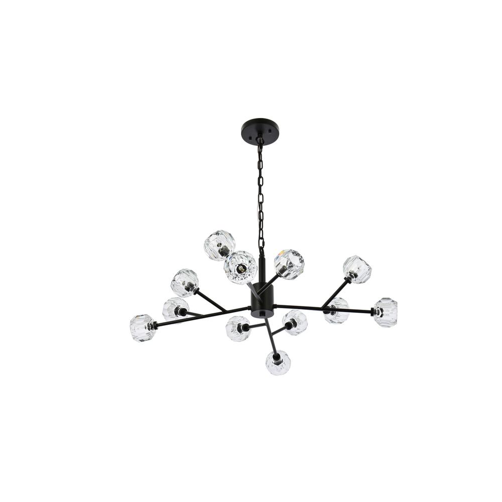 Graham 12 Light Pendant in Black. Picture 6