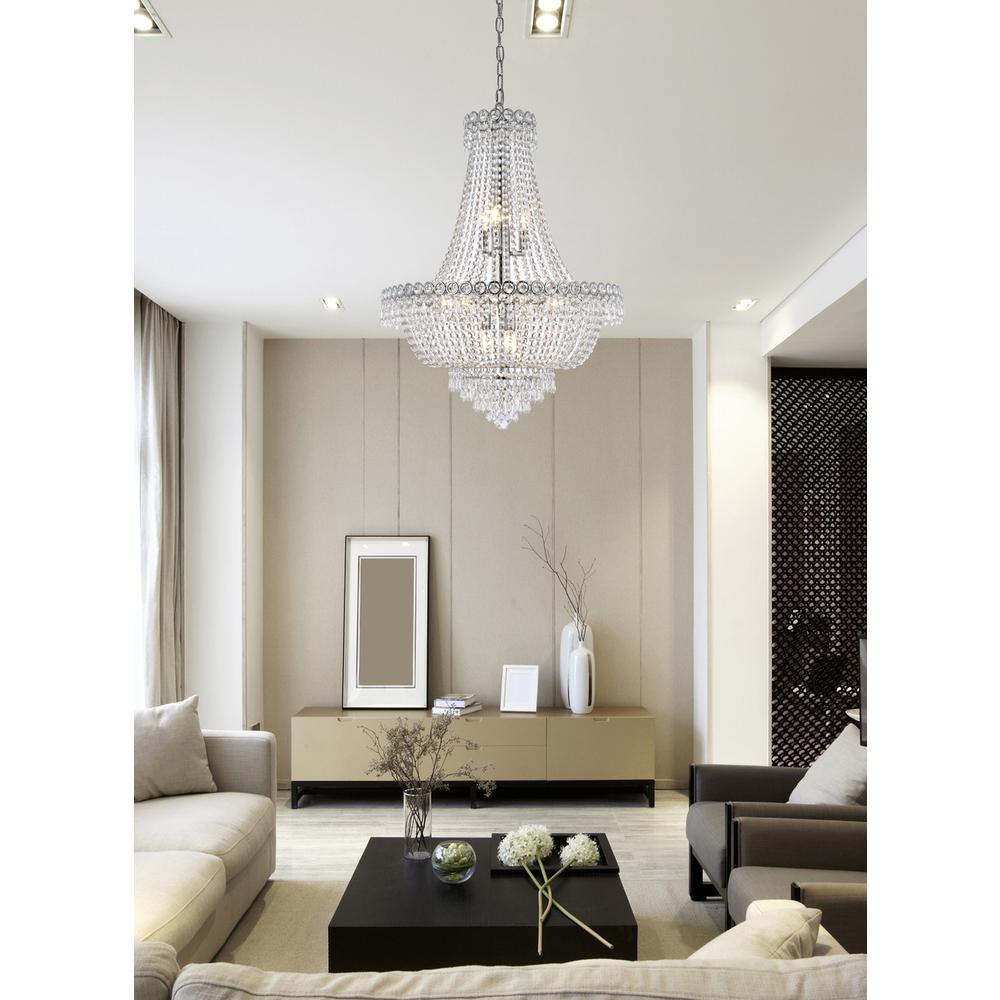 Century 12 light Chrome Chandelier Clear Royal Cut Crystal. Picture 8