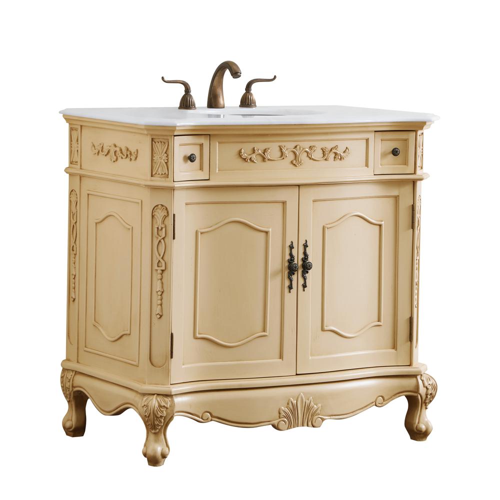 36 inch Single Bathroom vanity in light antique beige. Picture 11