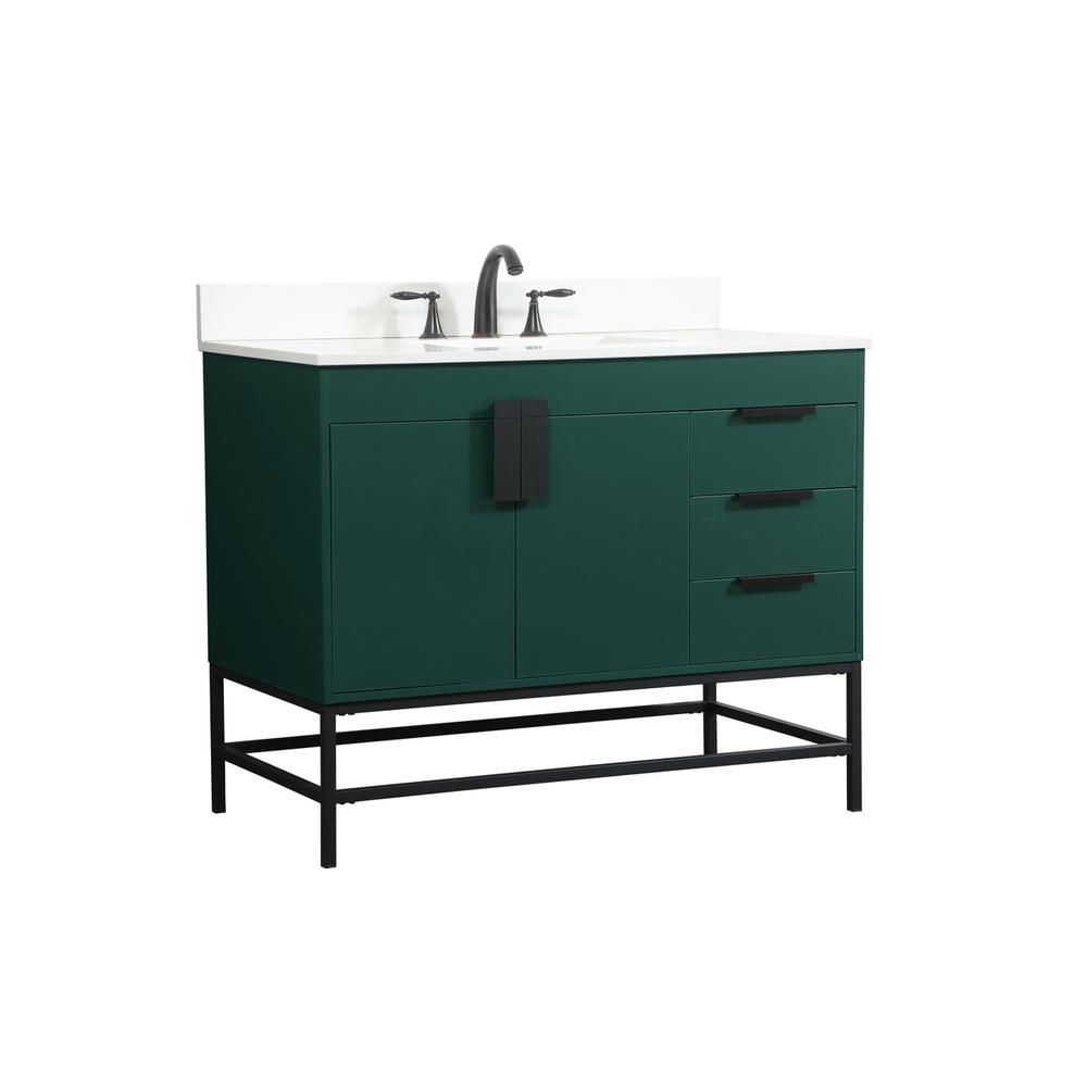 42 inch Single bathroom vanity in green with backsplash. Picture 7