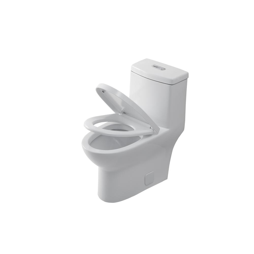 Winslet One-piece elongated Toilet 28x15x30 in White. Picture 11
