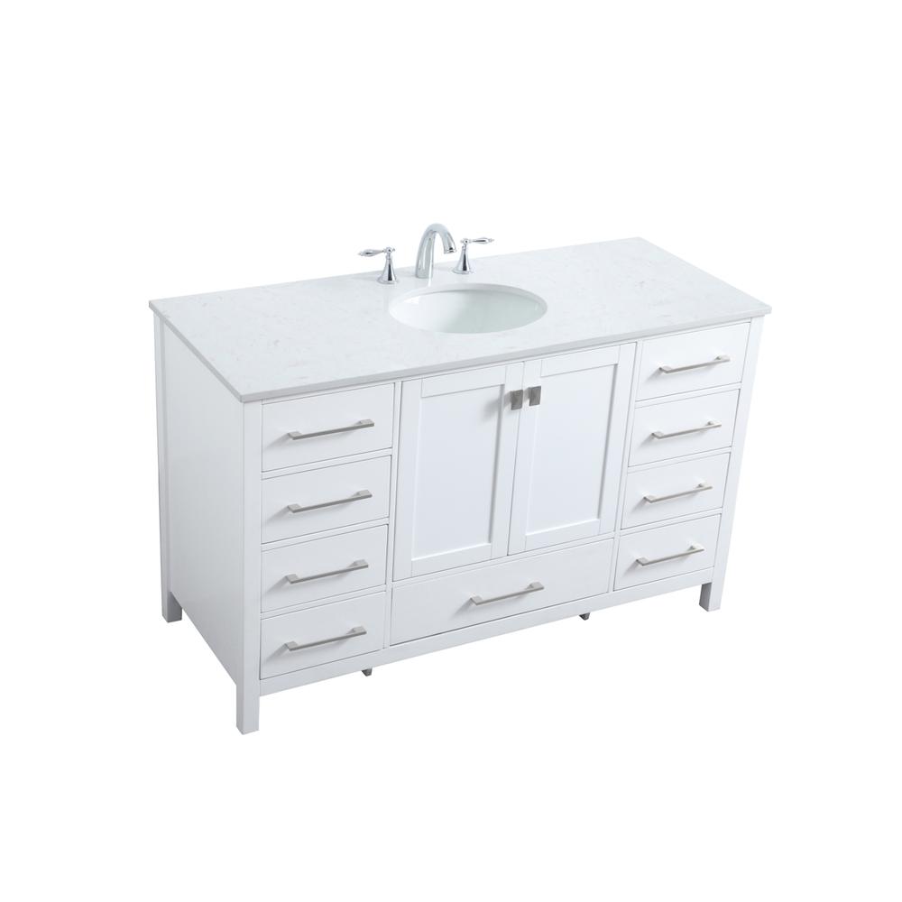 54 Inch SIngle Bathroom Vanity In White. Picture 8