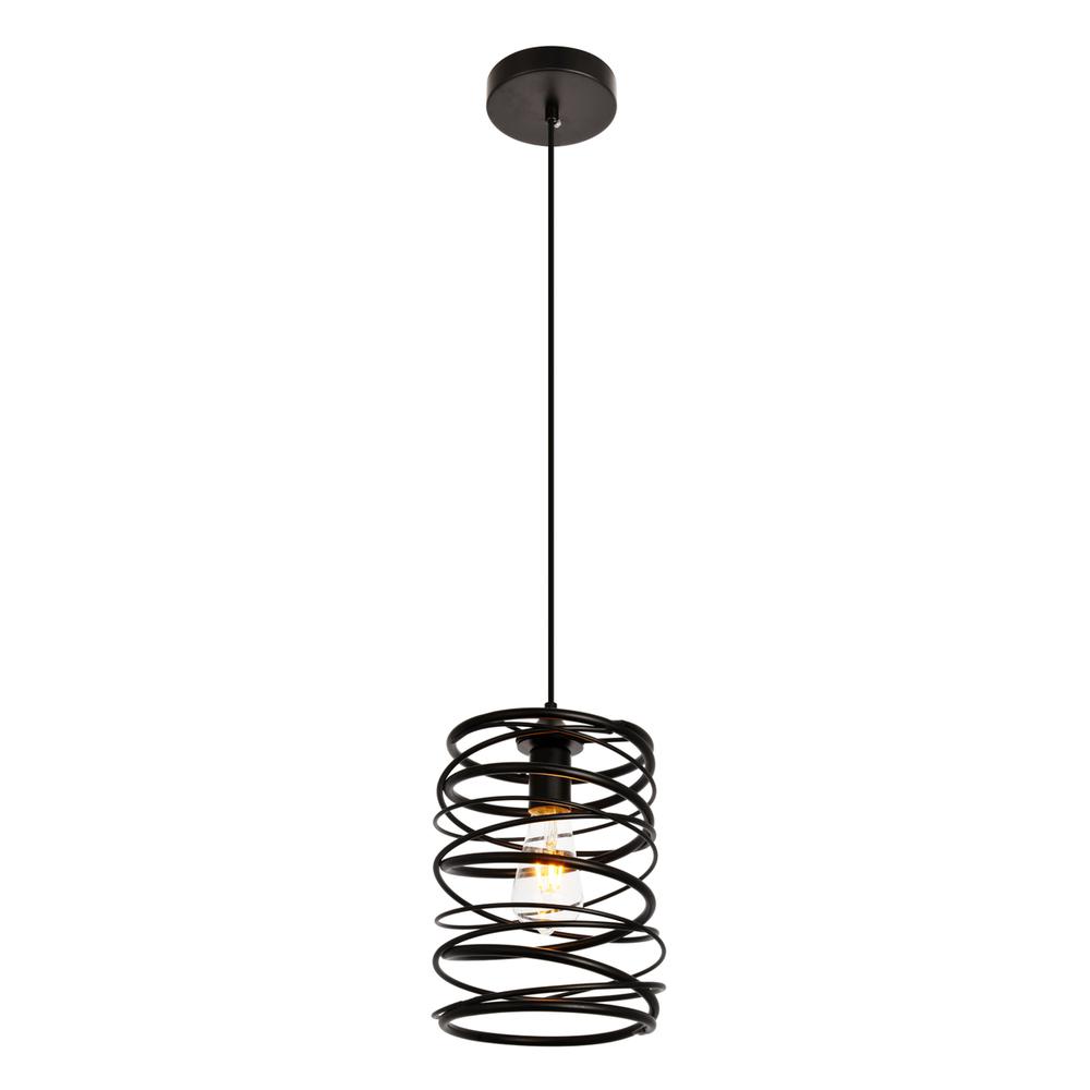 Hopper Collection Pendant D7.9 H11.8 Lt:1 Black Finish. Picture 2