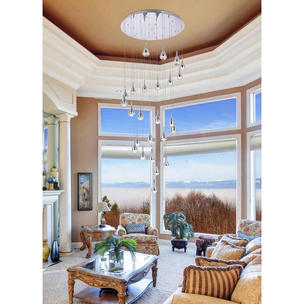 Amherst 42 inch LED chandelier in chrome. Picture 8