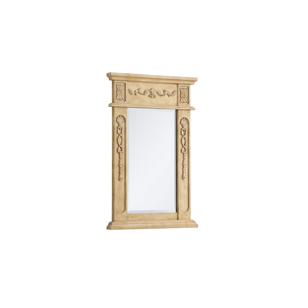 Wood Frame Mirror 18 Inch X 28 Inch In Antique Beige. Picture 6