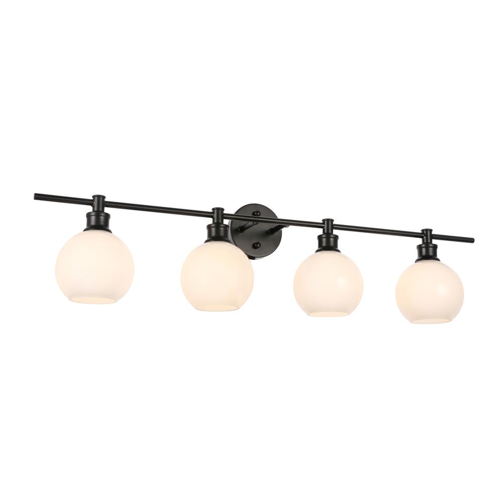 Collier 4 light Black and Frosted white glass Wall sconce. Picture 11