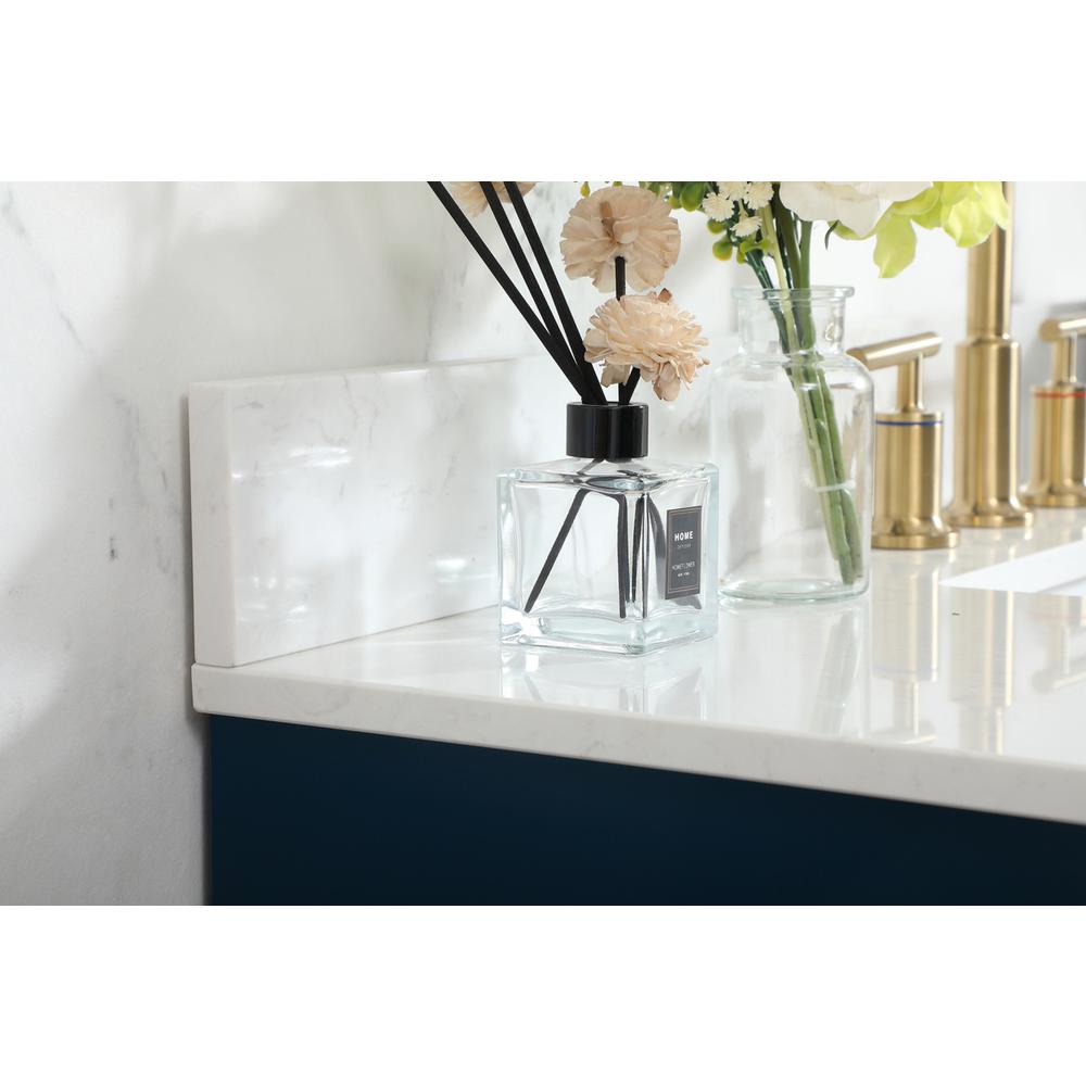 42 inch Single bathroom vanity in blue with backsplash. Picture 5