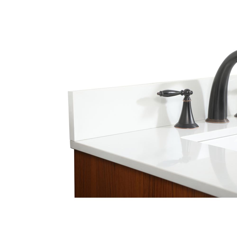 30 inch Single bathroom vanity in teak with backsplash. Picture 11