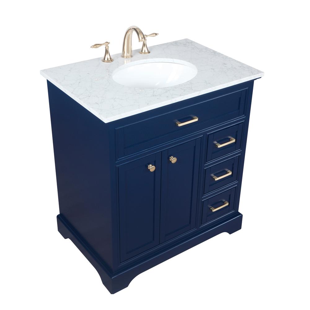 32 inch Single bathroom vanity in Blue. Picture 8