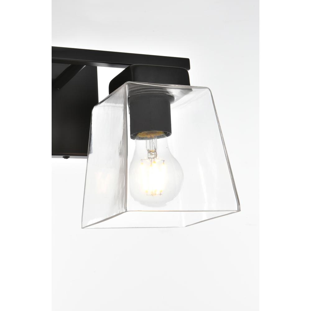 Merrick 2 light Black and Clear Bath Sconce. Picture 4