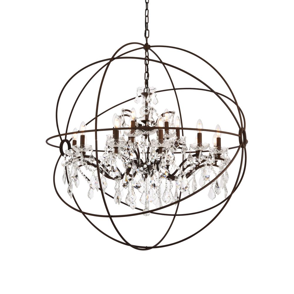 Geneva 18 light Rustic Intent Chandelier Clear Royal Cut crystal. Picture 2