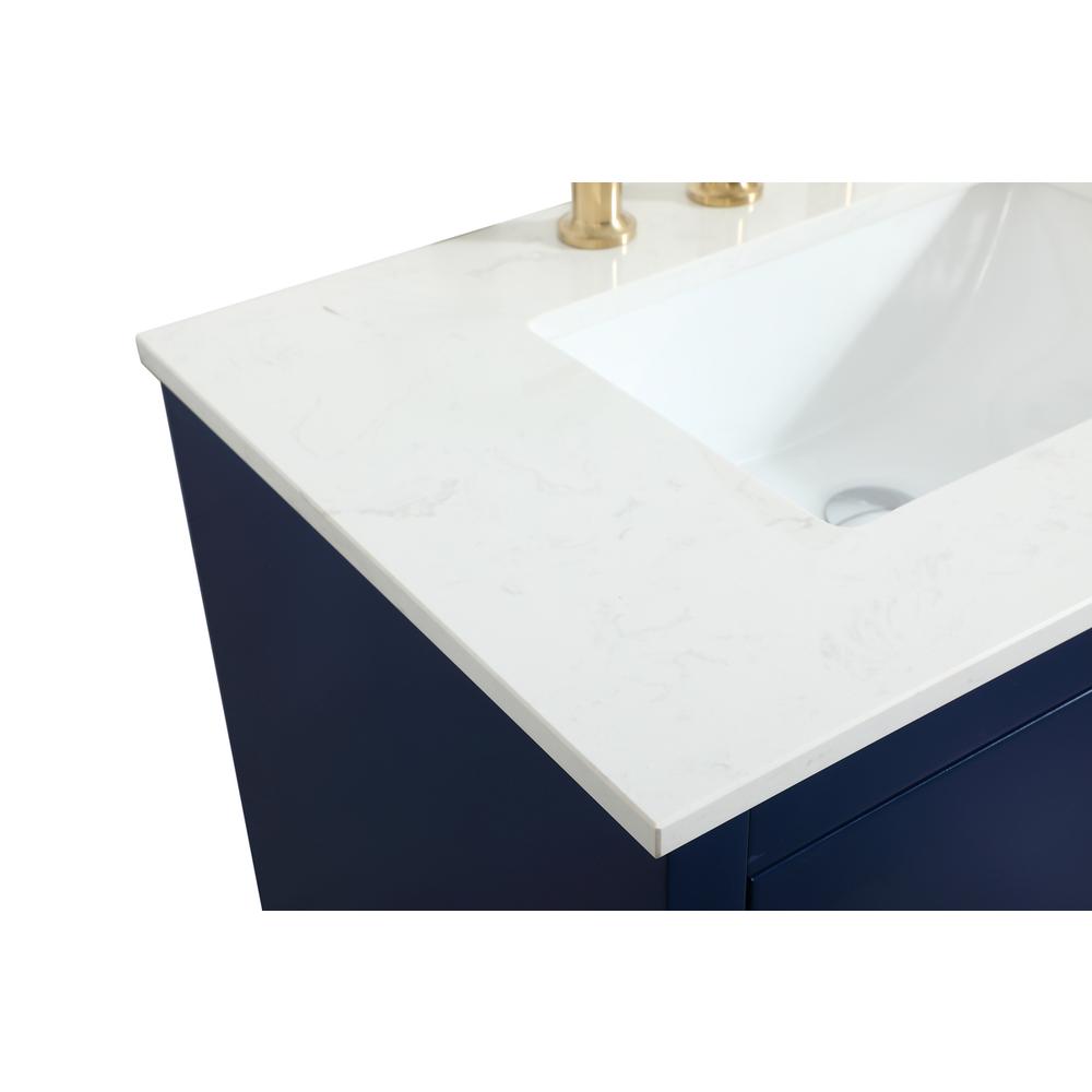 30 inch Single bathroom vanity in blue. Picture 11