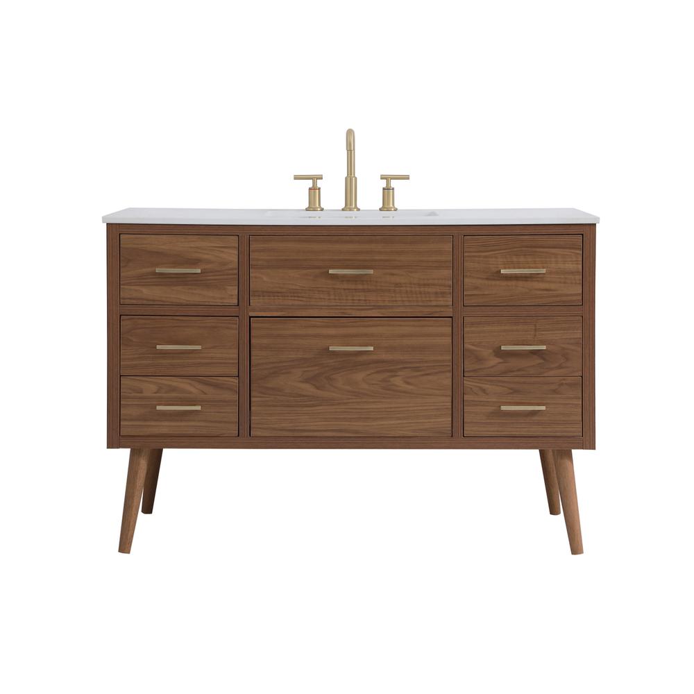 48 inch bathroom vanity in Walnut Brown. Picture 1