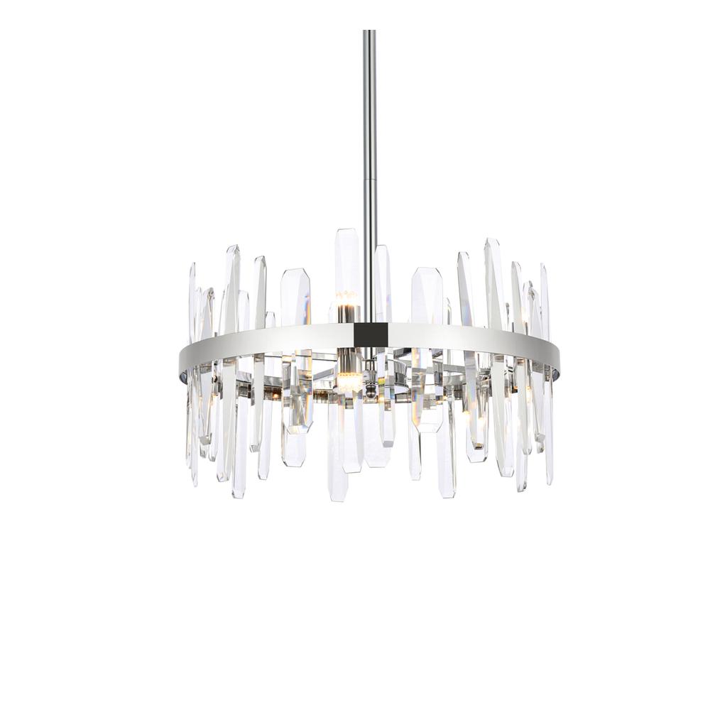 Serena 20 inch crystal round pendant in chrome. Picture 2