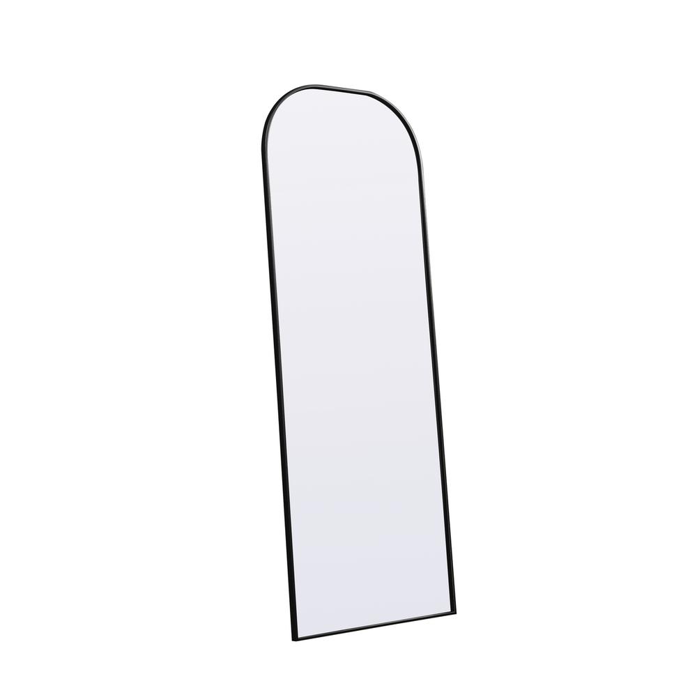 Metal Frame Arch Full Length Mirror 28x74 Inch in Black. Picture 6