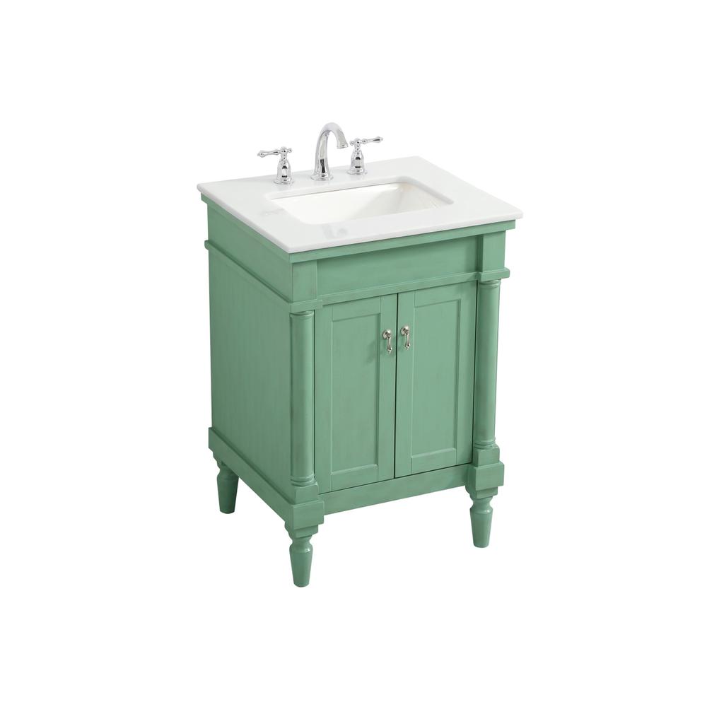 24 inch Single Bathroom vanity in vintage mint. Picture 8