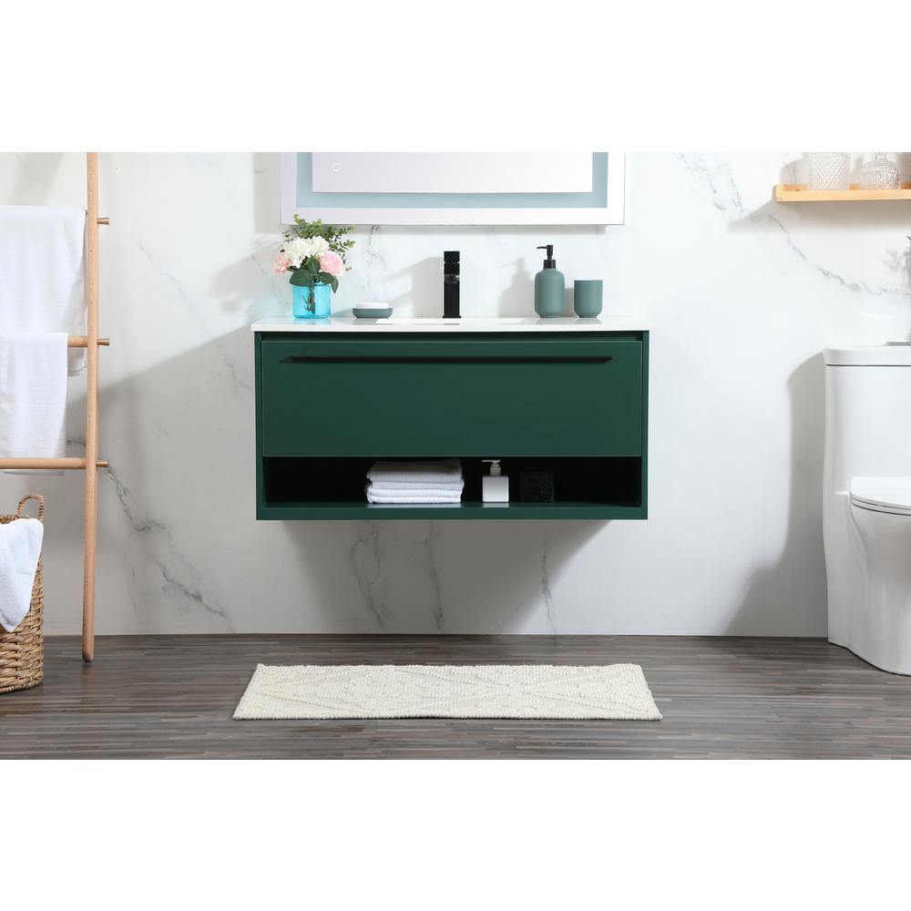 40 inch Single bathroom vanity in green. Picture 14