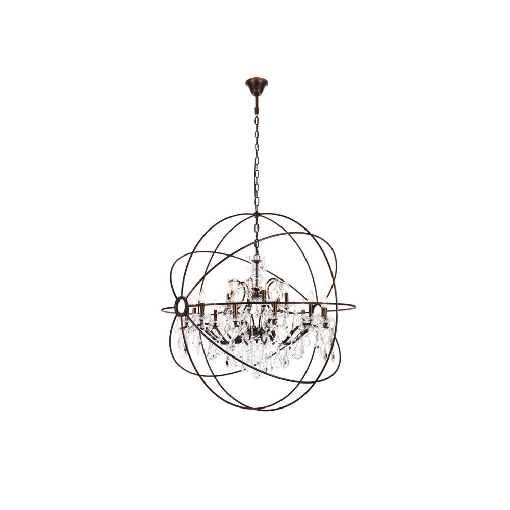 Geneva 18 light Dark Bronze Chandelier Clear Royal Cut crystal. Picture 1