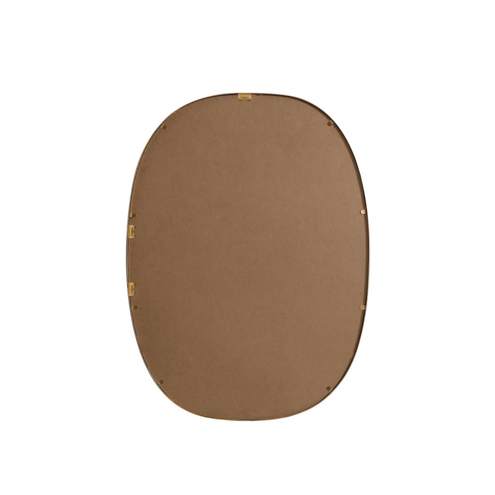 Metal Frame Oval Mirror 27x36 Inch in Brass. Picture 10
