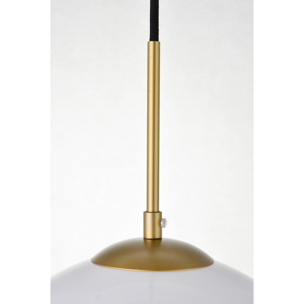 Baxter 1 Light Brass Pendant With Frosted White Glass. Picture 4