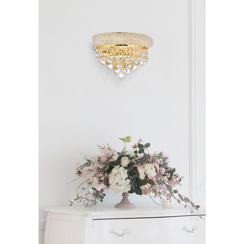 Primo 2 light Gold Wall Sconce Clear Royal Cut Crystal. Picture 6