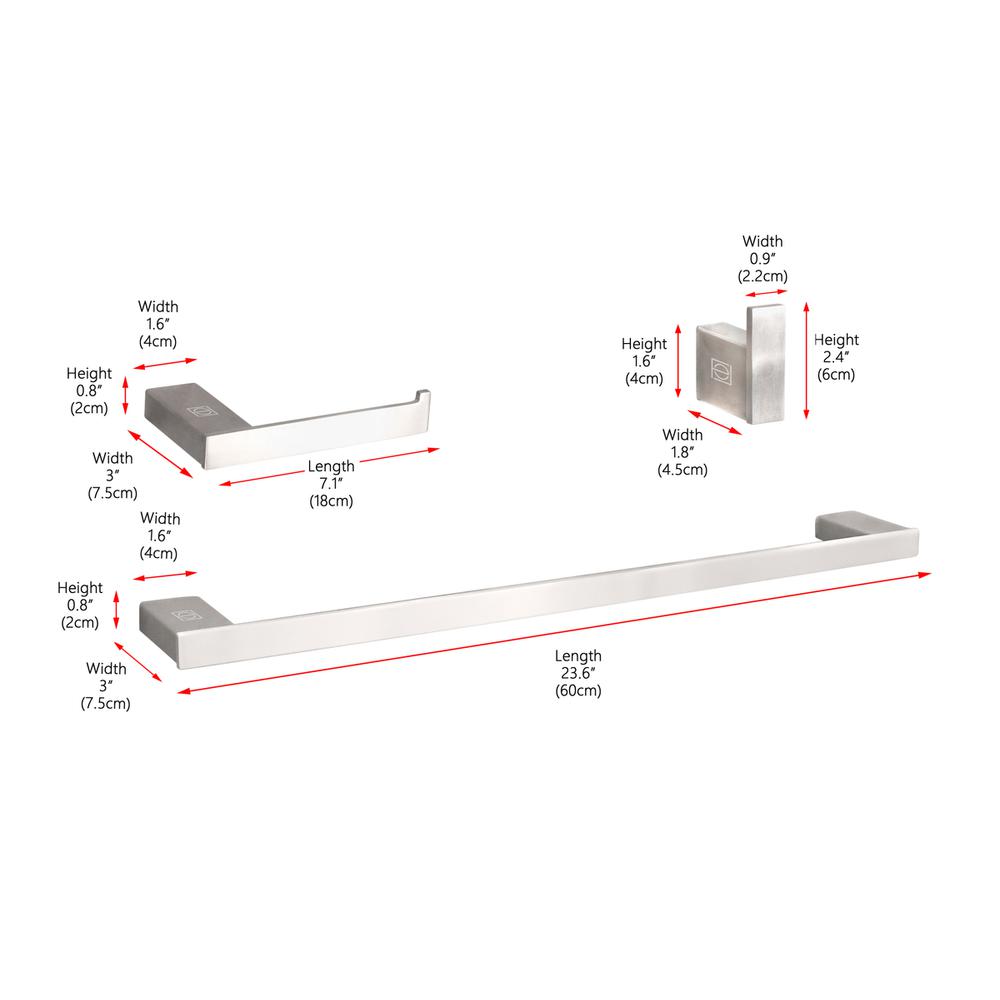 Sofia 3-Piece Bathroom Hardware Set in Brushed Nickel. Picture 12