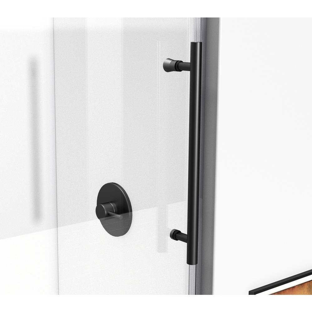Frameless shower door 48 x 76 Matte Black. Picture 8