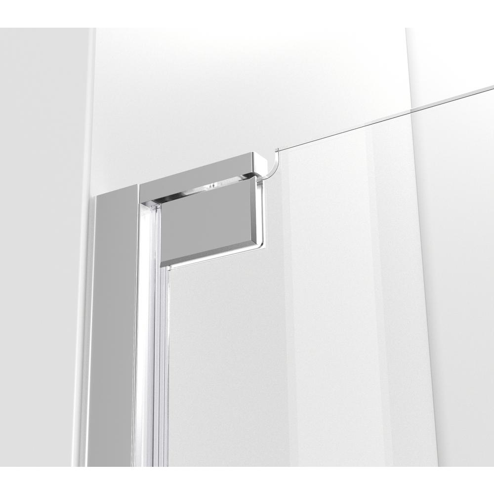Semi-frameless hinged shower door 60 x 72 Polished Chrome. Picture 7