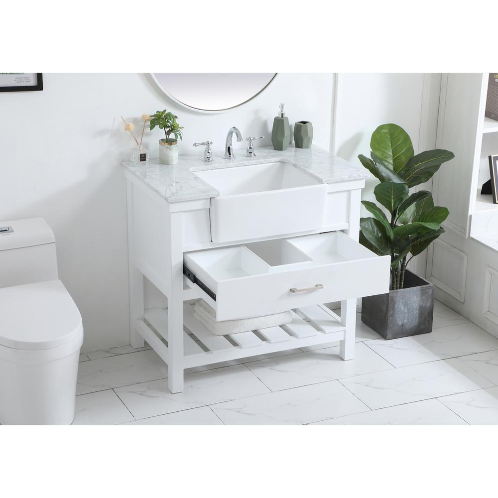 36 inch Single bathroom vanity in white. Picture 3
