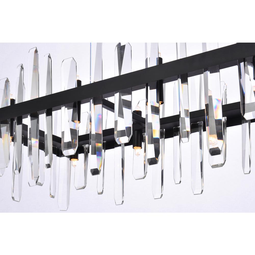 Serena 36 inch crystal rectangle chandelier in black. Picture 3