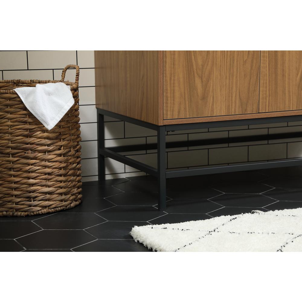42 inch Single bathroom vanity in walnut brown. Picture 6
