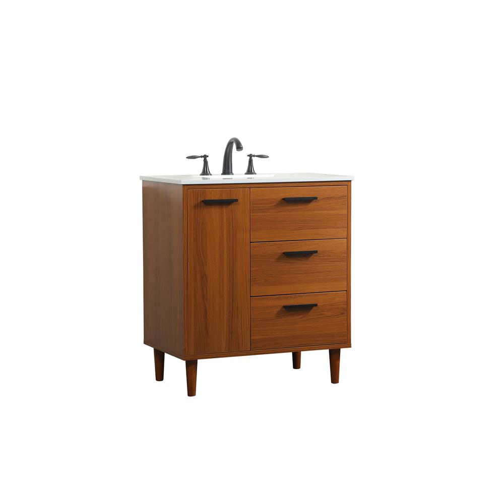 30 inch bathroom vanity in Teak. Picture 7