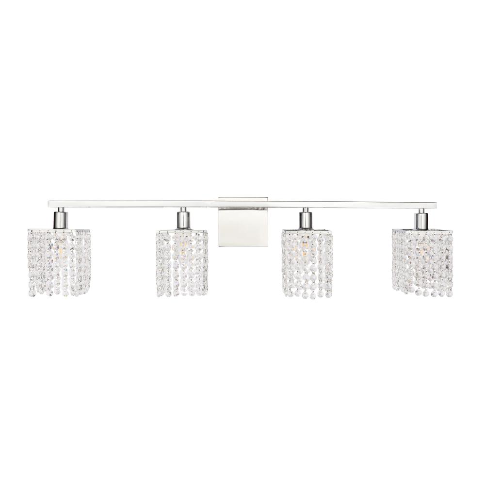Phineas 4 light Chrome and Clear Crystals wall sconce. Picture 2