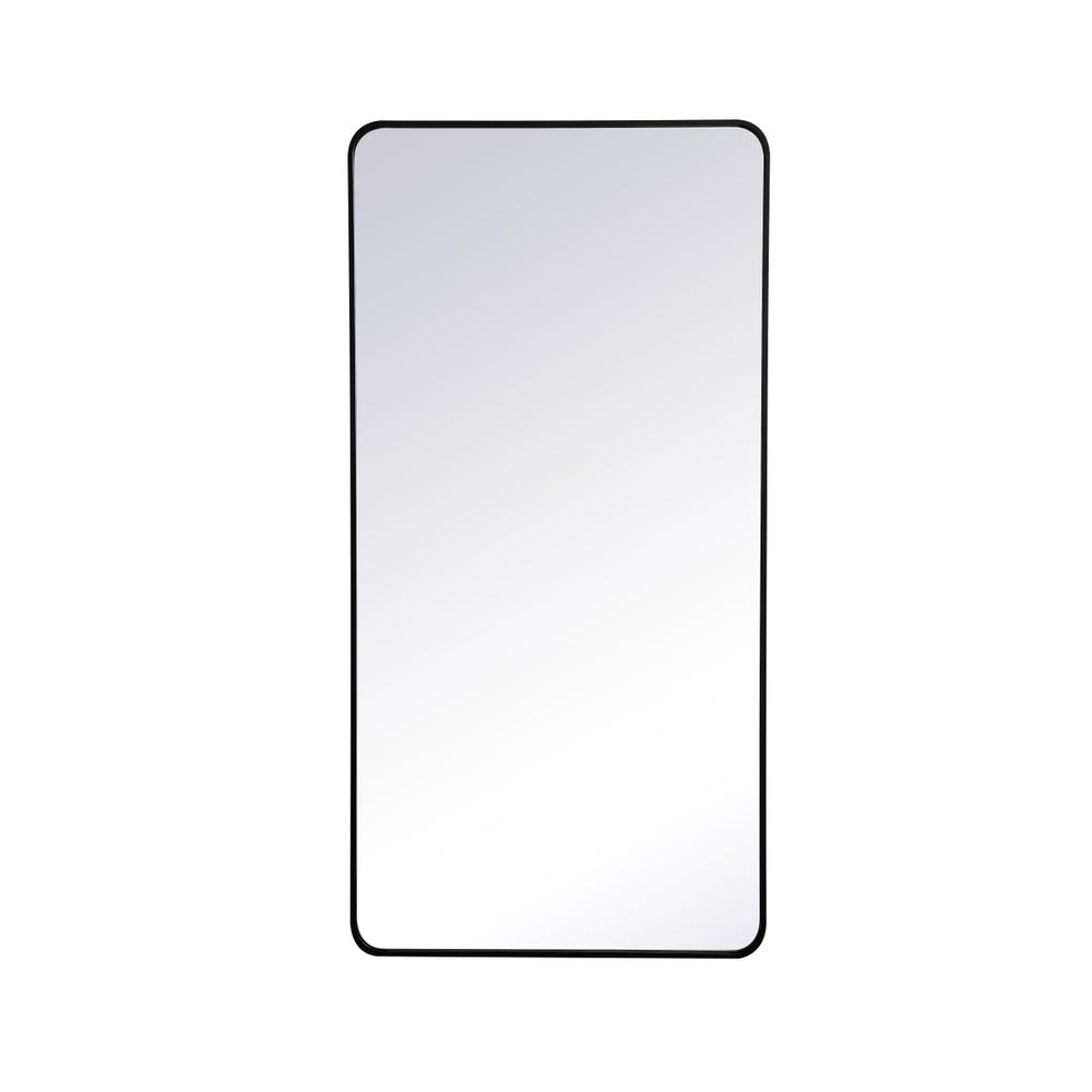 Soft corner metal rectangular mirror 30x60 inch in Black. Picture 6