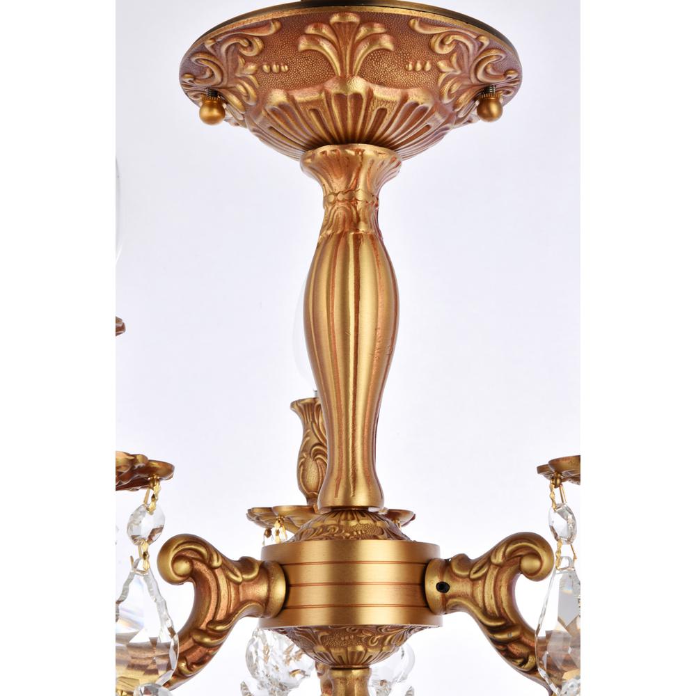 Rosalia 3 light French Gold Flush Mount Clear Royal Cut Crystal. Picture 5
