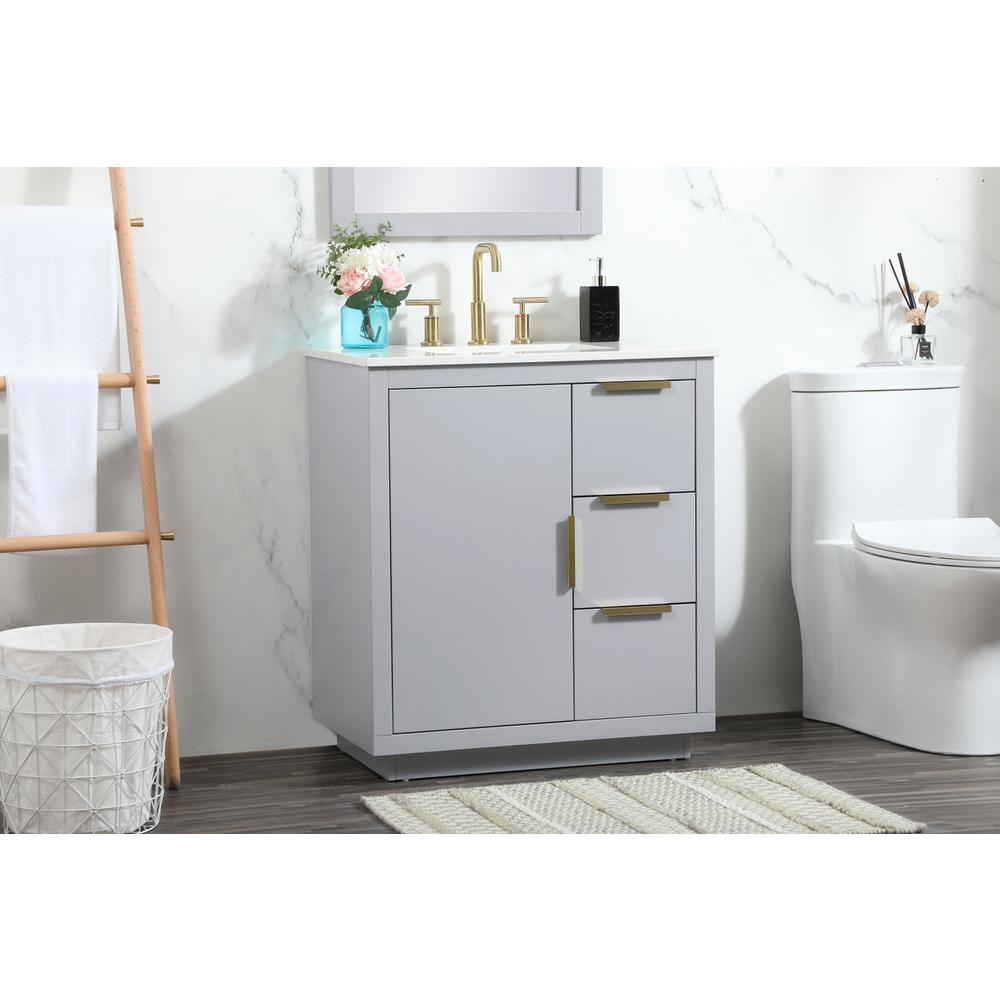 30 inch Single bathroom vanity in grey. Picture 2